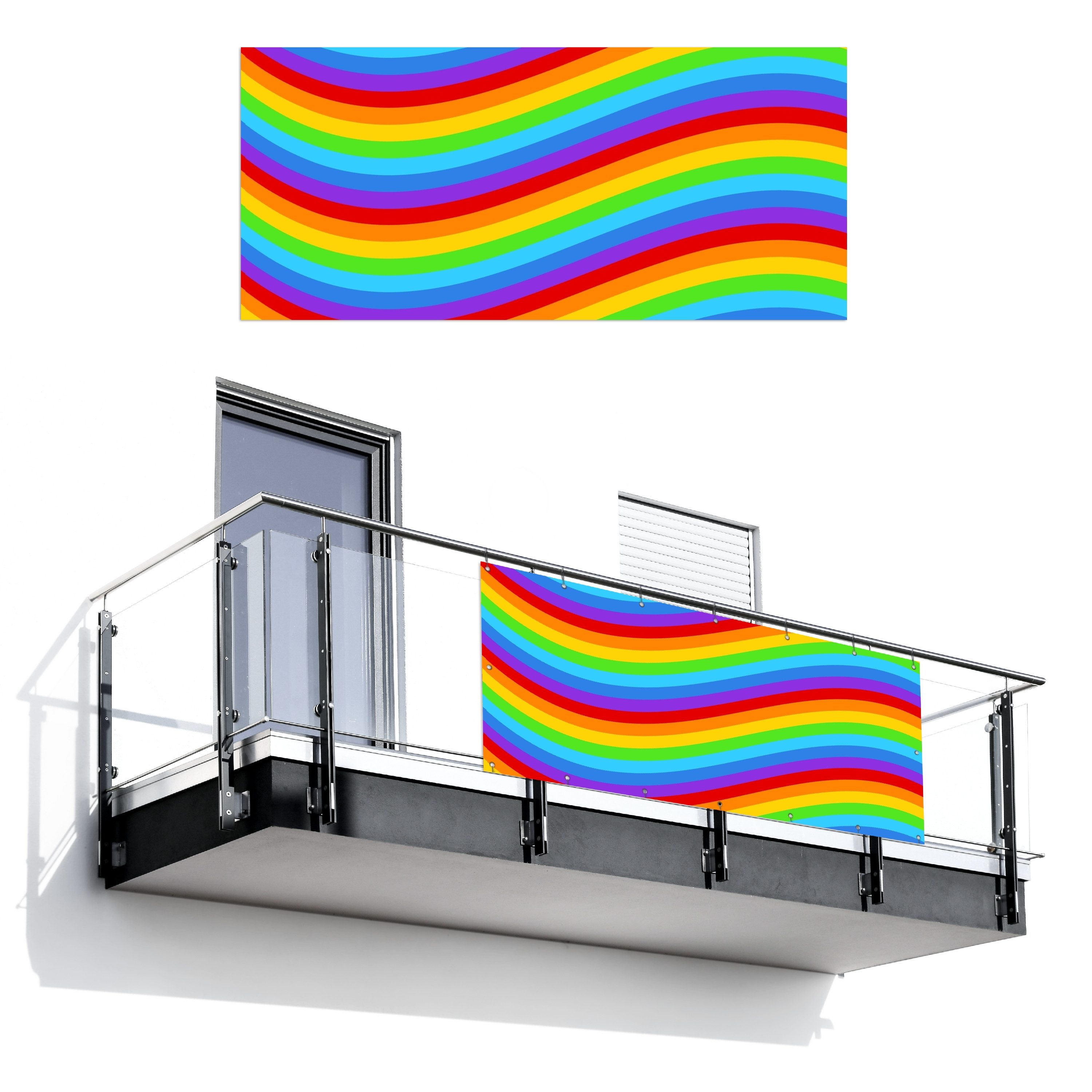 MuchoWow Balkonsichtschutz Regenbogen - Farben - günstig online kaufen