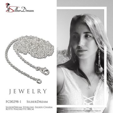 SilberDream Charm-Kette SilberDream Charmskette Charms (Charmskette), Charmsketten ca. 80cm, 925 Sterling Silber, Farbe: silber, Made-In Ger