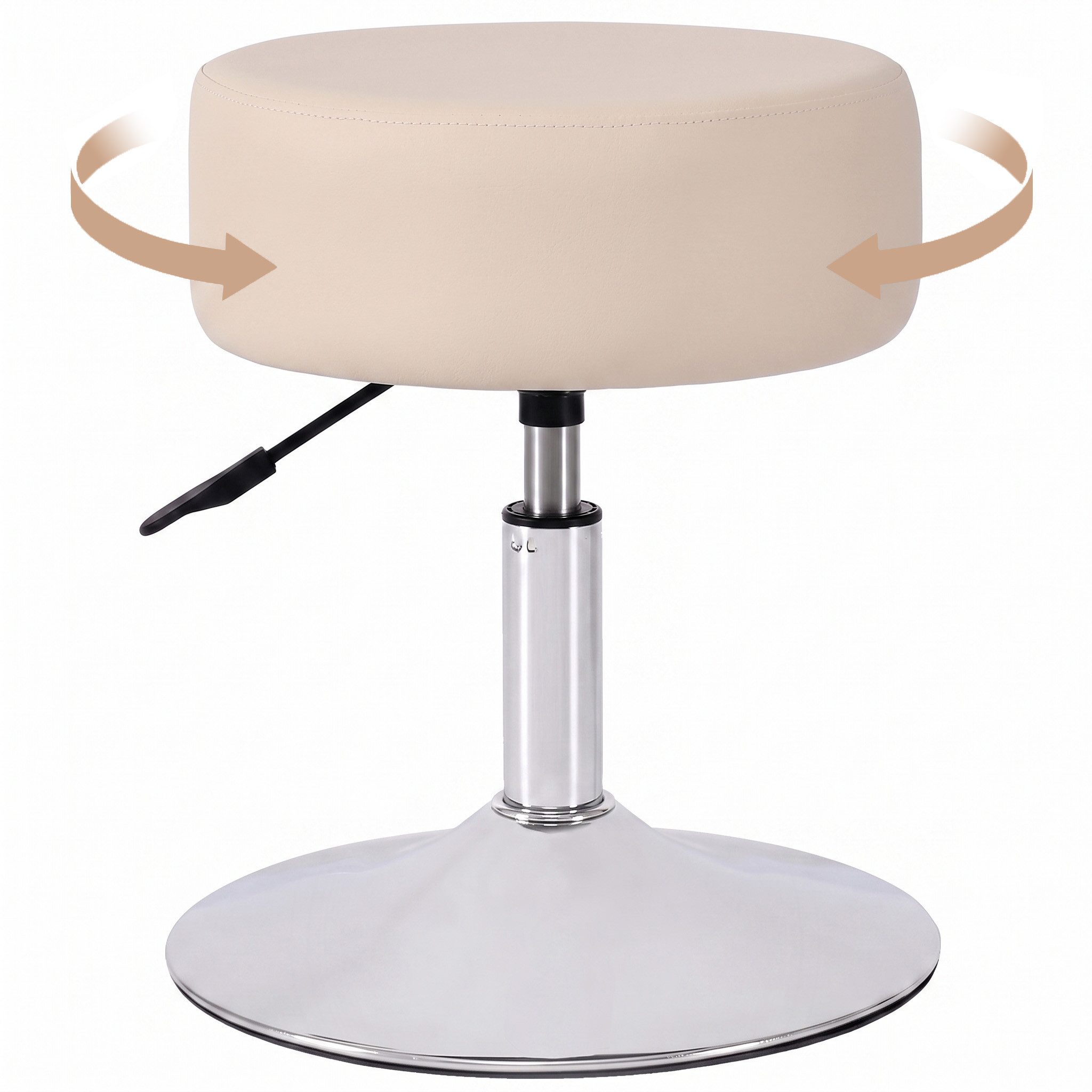 Duhome Hocker (428), Drehhocker Sitzhocker Rund Rollhocker Schminkhocker Höhenverstellbar
