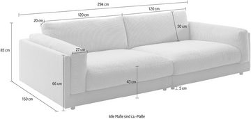 3C Candy Big-Sofa Karalis, auch in Cord-Bezug, lose Kissen, loungige Bequemlichkeit