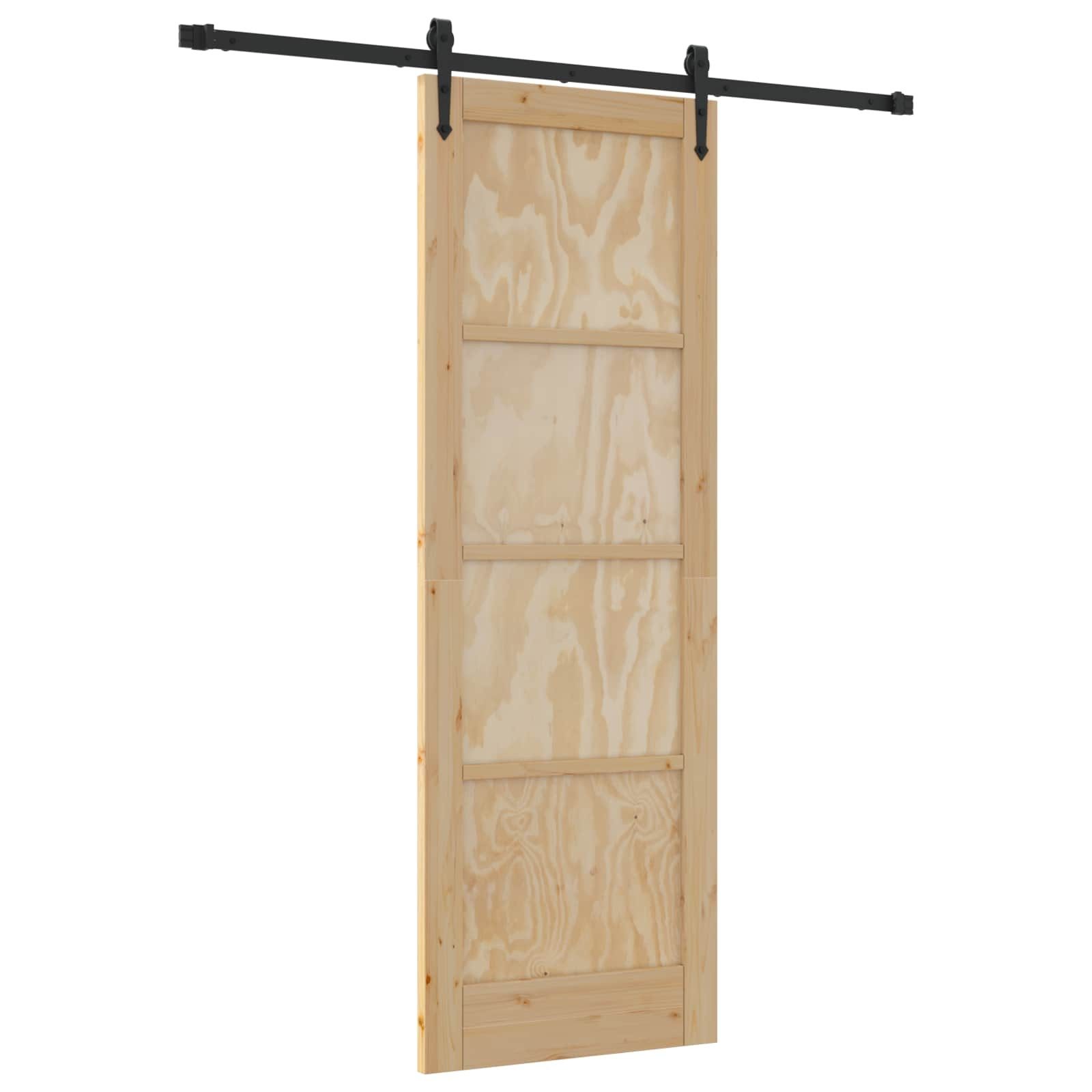 vidaXL Schiebetür ORKDAL Natürlich und Schwarz 73,5 x 211 cm (1-St)