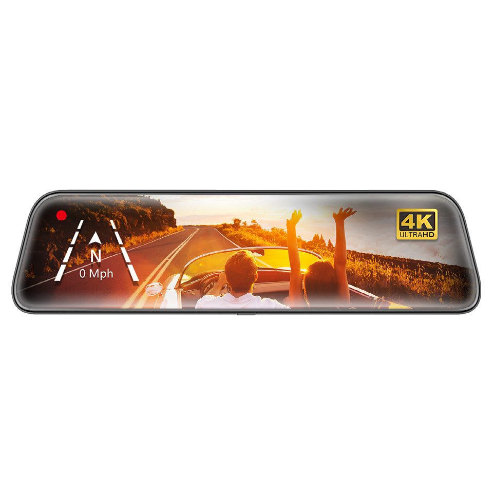 WOLFBOX Super-Nachtsicht Spiegel Dashcam (mit Vertikales Schwenken & Spiegelschwenken, mit 32 GB-Karte, GPS, 24-Stunden-Überwachung)