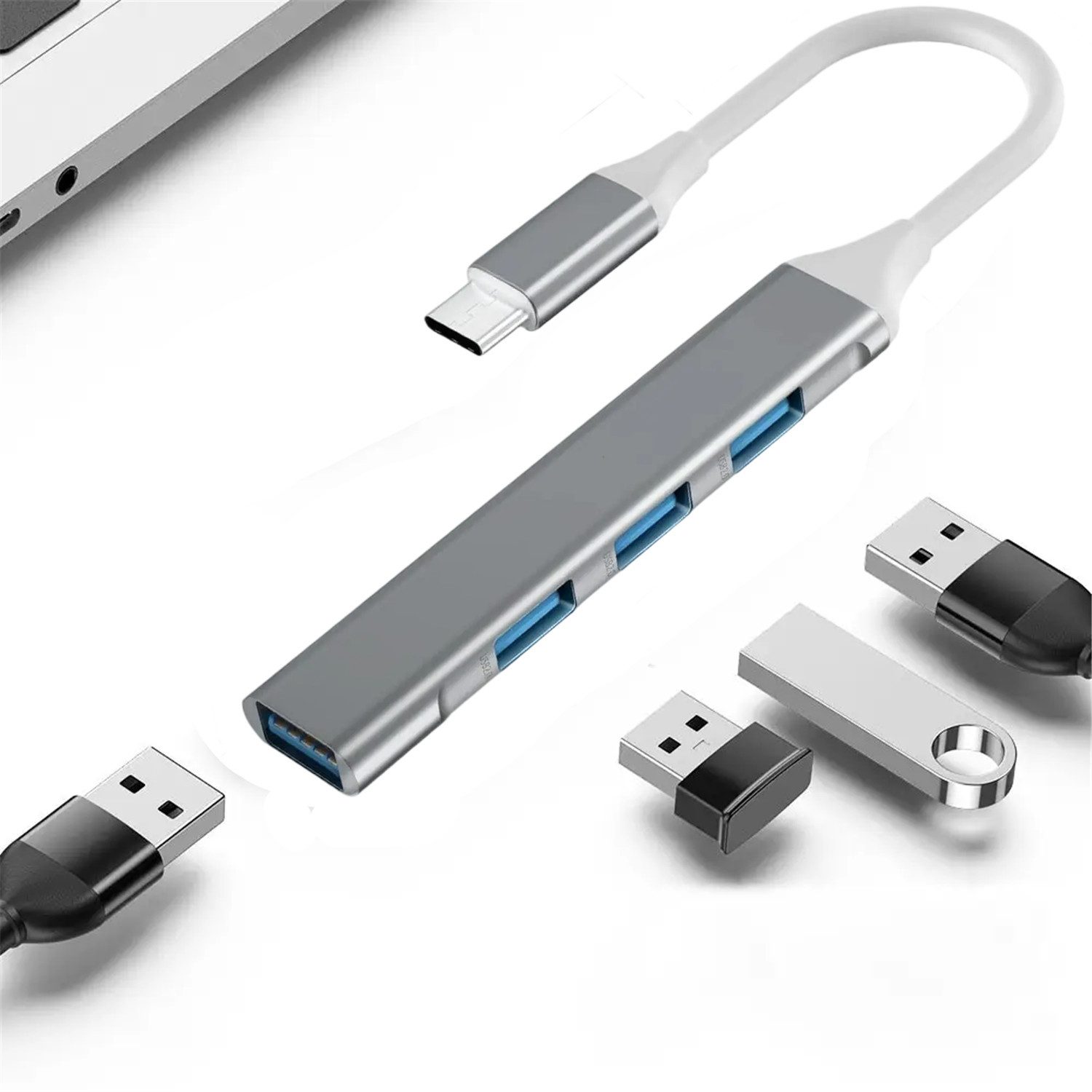 USB-Verteiler USB C 3.0 Hub Verteiler Splitter Adapter für Notebook Laden Laptop PC