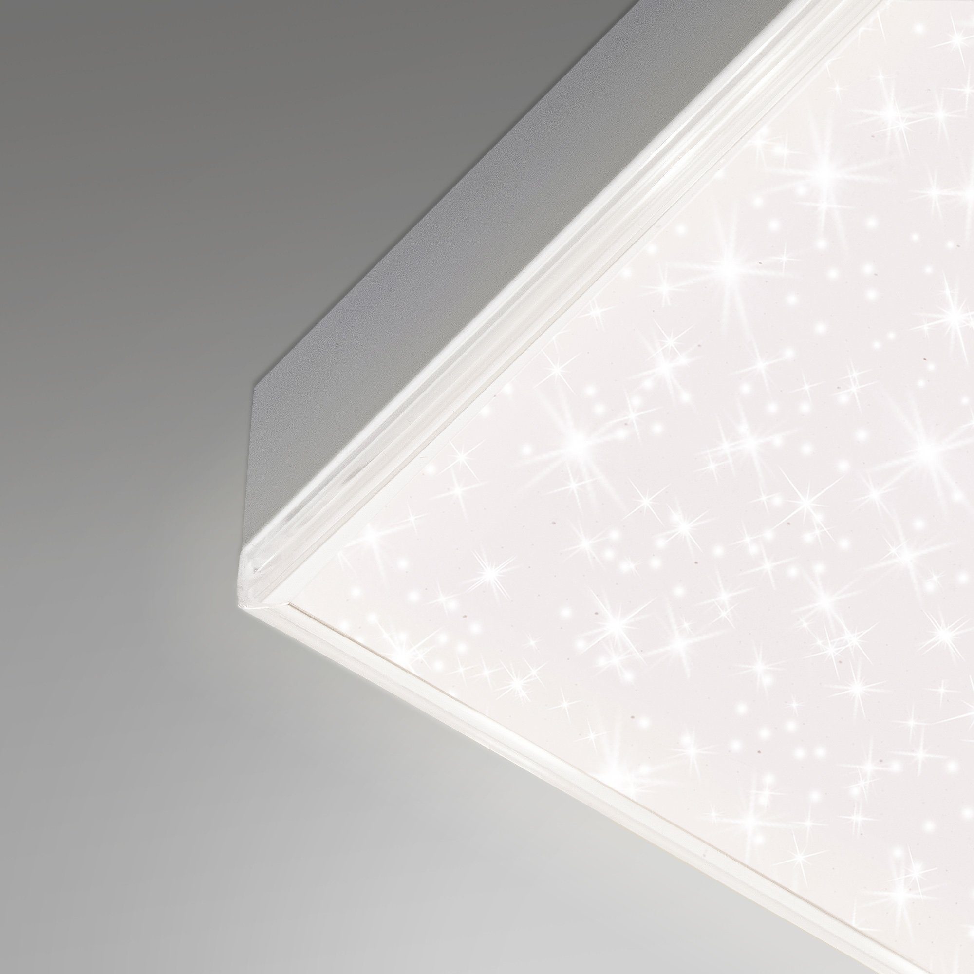 Briloner Leuchten LED-Sternenhimmel 7381-316, CCT cm dimmbar, verbaut, stufenlos fest Tageslichtweiß, LED 100 Neutralweiß, Design, Warmweiß, Fernbedienung, weiß, rahmenloses Kaltweiß