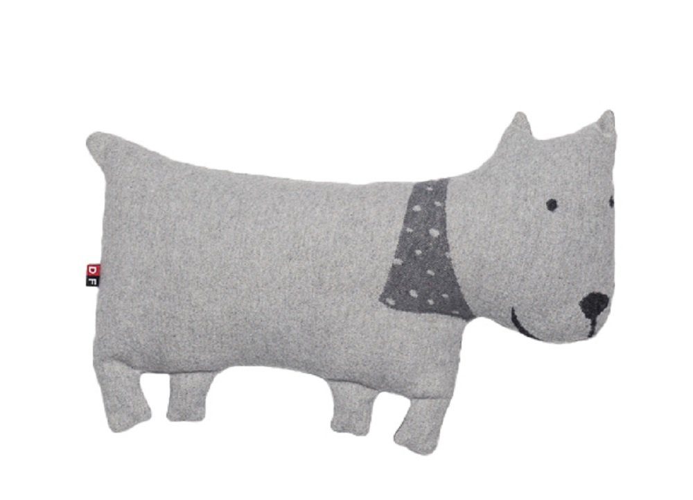 DAVID FUSSENEGGER Dekokissen Kissen gefüllt Juwel 'Hund' 20 x 40 cm Filz - Grau