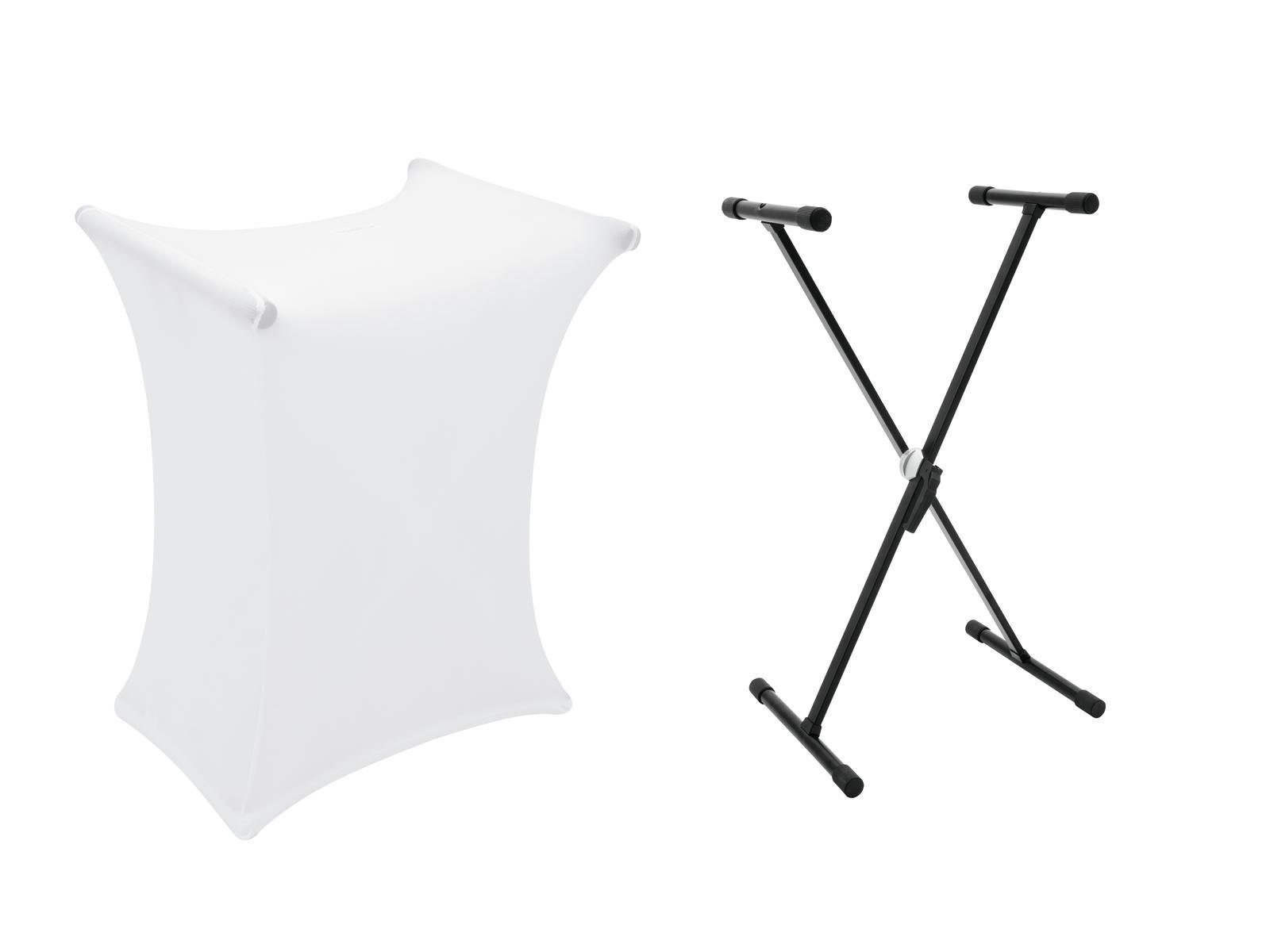 DIMAVERY Keyboardständer Set SVT-1 Ständer + Cover weiß