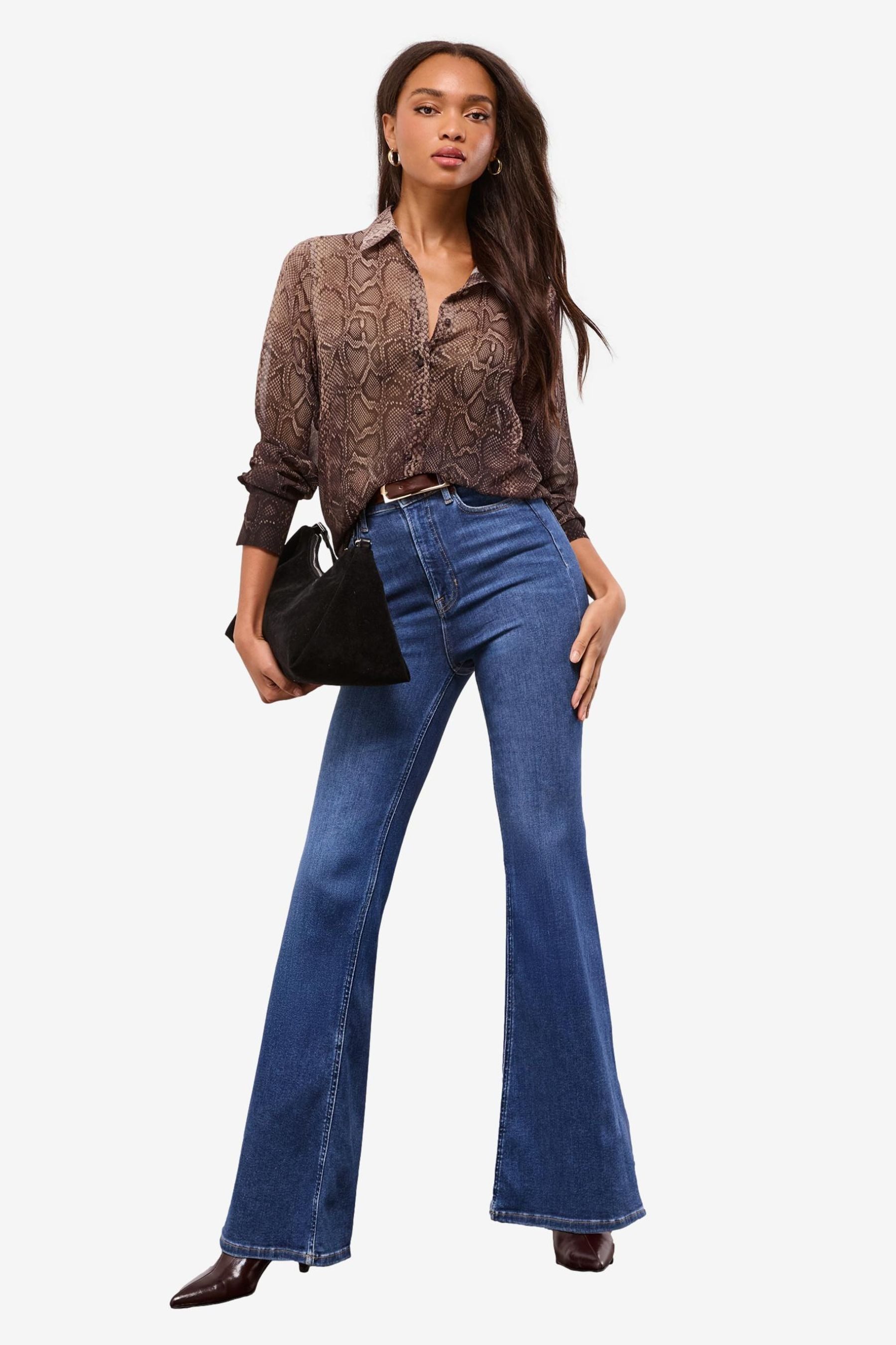 LIPSY Hemdbluse Lipsy Bedruckte Chiffonbluse, Regular (1-tlg)