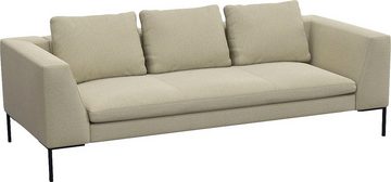 FLEXLUX 3-Sitzer Loano, modernes Sofa, frei im Raum stellbar, lose Kissen, Kaltschaum im Sitz