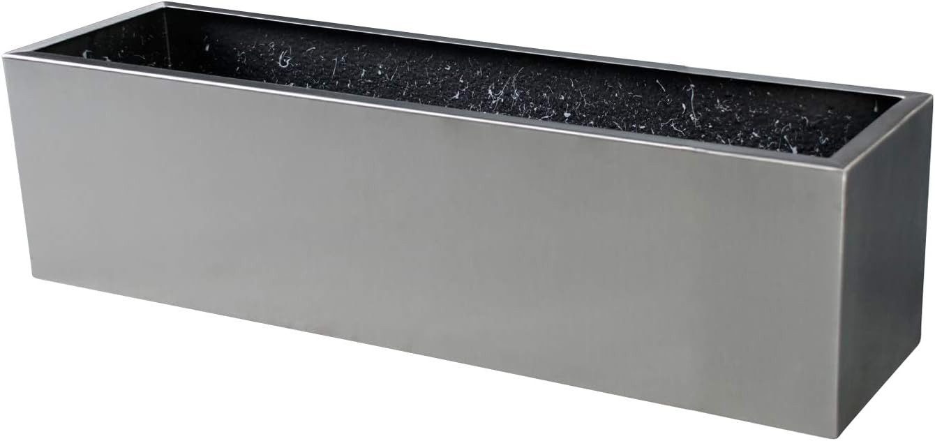 VIVANNO Balkonkasten Edelstahl BALKONIX Kasten - Silber Gebürstet (1 St), 40x17x17 cm