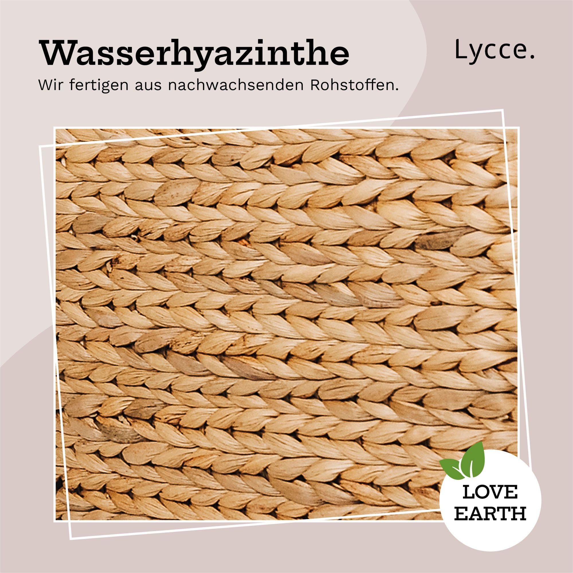 Lycce Wäschekorb Nischenwäschekorb in versch. Größen aus Wasserhyzinthe, mit Deckel, mit herausnehmbarem Wäschesack