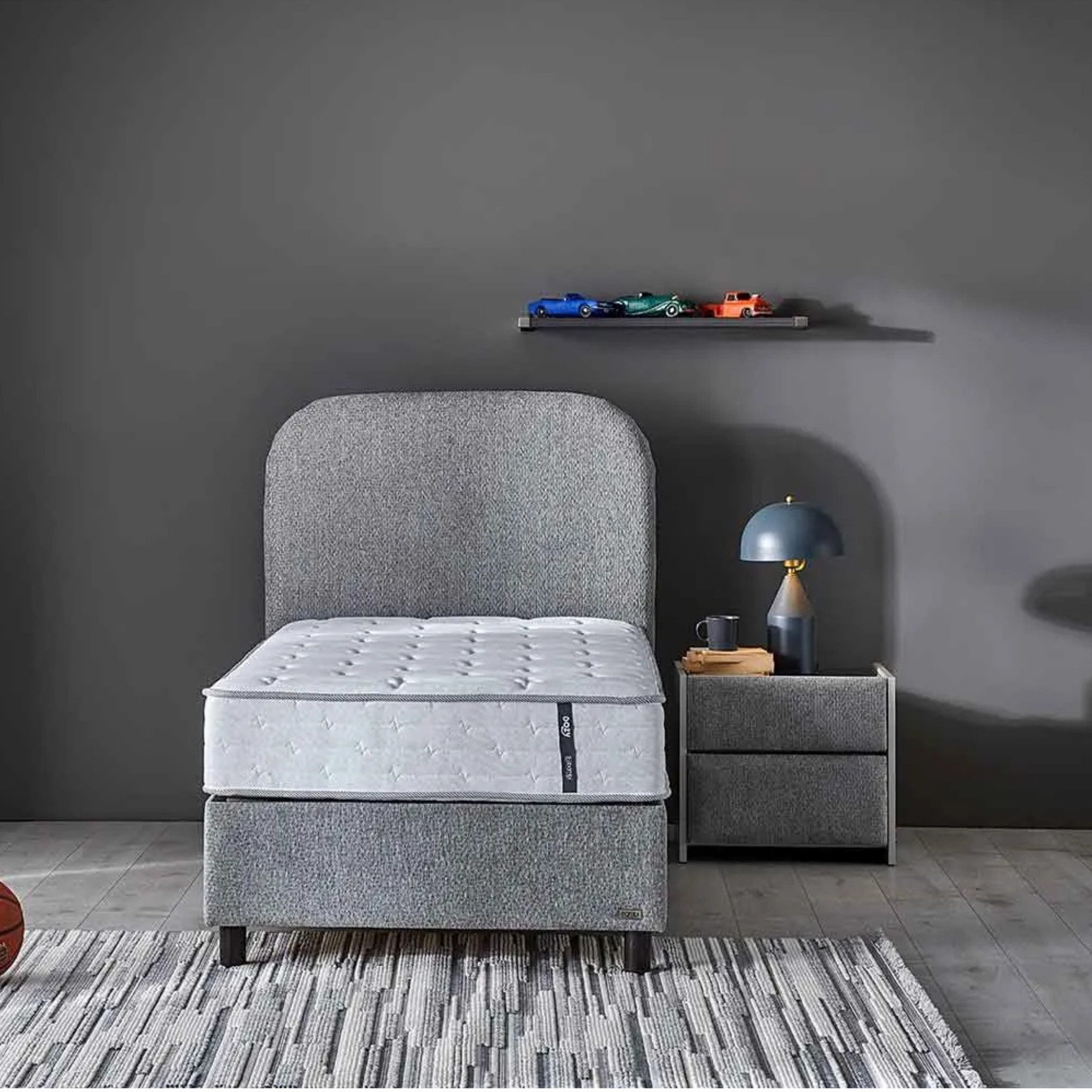 Bambi Kinderbett Boxspringbett mit Matratze und Kopfteil Kostenlose Lieferung (Set, Bettkasten, Kopfteil, Matratze), Geeignet für Jungen und Mädchen