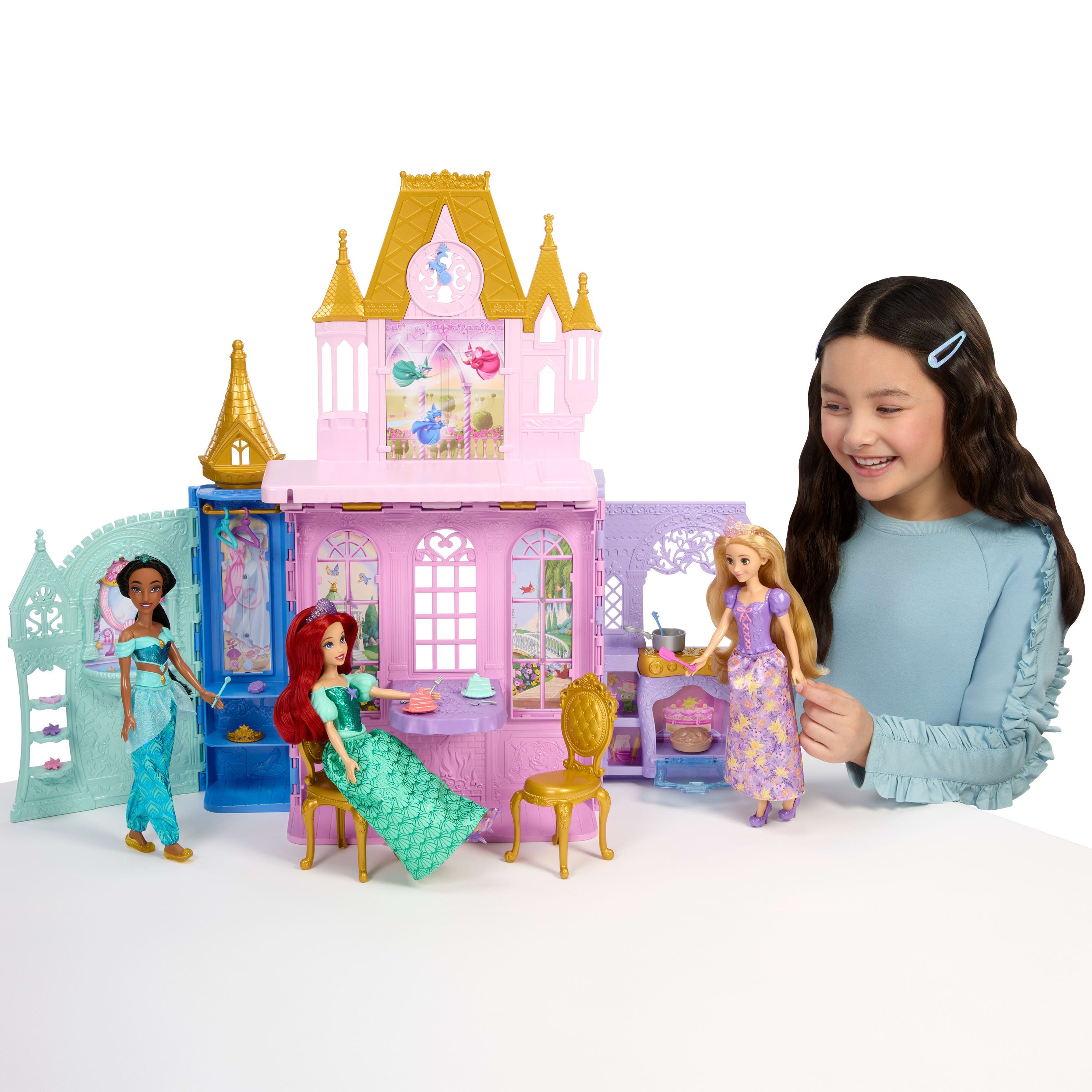 Mattel® Spielwelt Disney Prinzessin Faltbares Schloss-Spielset mit Rapunzel-Puppe