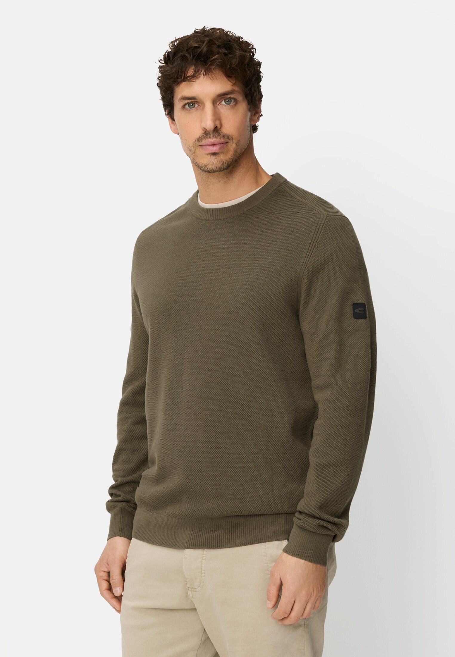camel active Rundhalspullover mit Rundhalsausschnitt Langarm Pullover_Rundhalspullover