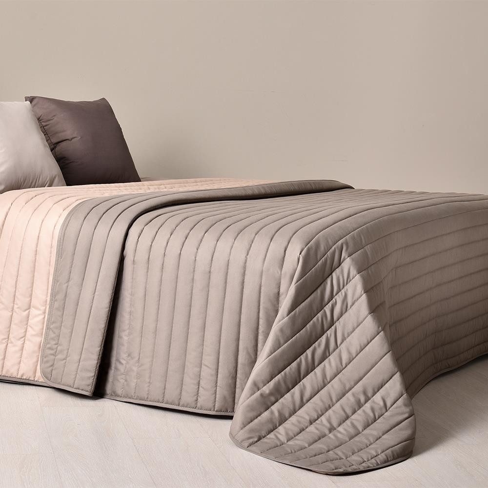 SEI Design Bettüberwurf Living Trend 240x220 Taupe, Wendedecke Tagesdecke