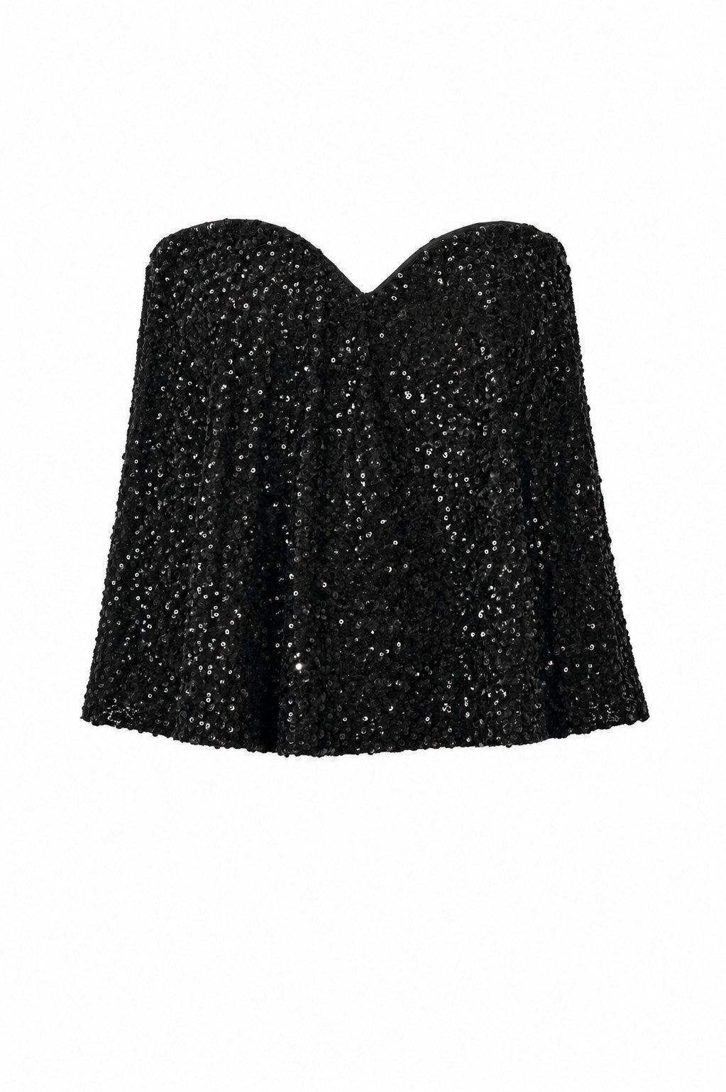 Gina Tricot Shirttop -Gina Tricot – Paillettentop in Schwarz – Ärmelloses Corsa Silikonabschluss innen ? verhindert Verrutschen