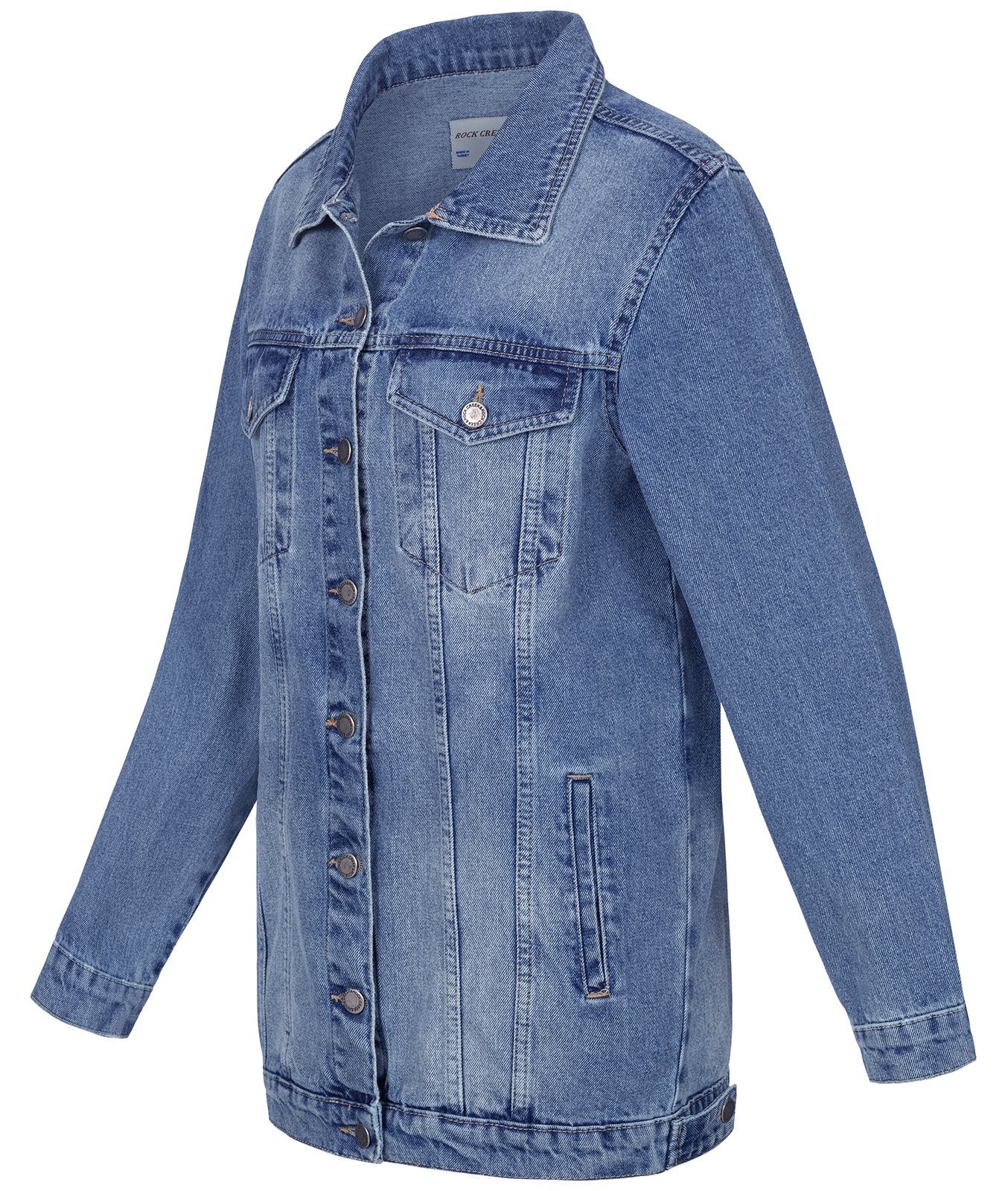 Rock Creek Jeansjacke Damen Jeansjacke Oversize D-480