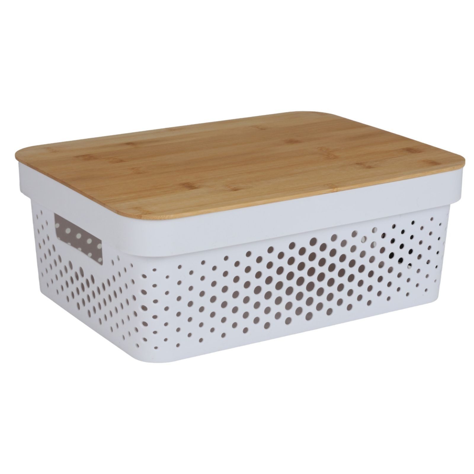 BURI Aufbewahrungsbox Aufbewahrungsbox mit Bambusdeckel 11L Aufbewahrungskiste Allzweckbox