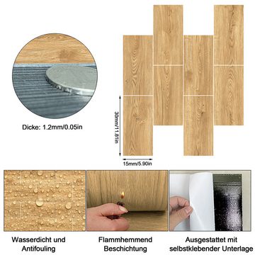 TWSOUL Vinylboden Selbstklebende Bodenaufkleber aus PVC,15x30cm8 Stück/Packung, Feuchtigkeitsbeständig und feuerfest