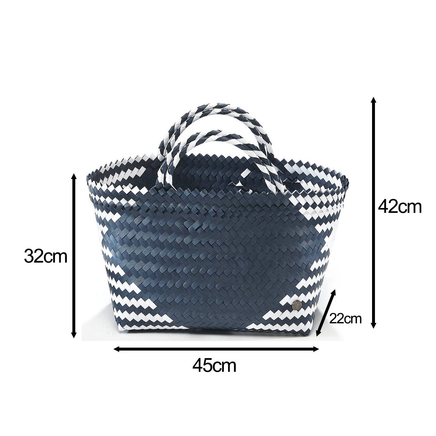 Kobolo Shopper Einkaufstasche MALIA XXL aus PE mit PU Henkeln (1 Stück) günstig online kaufen