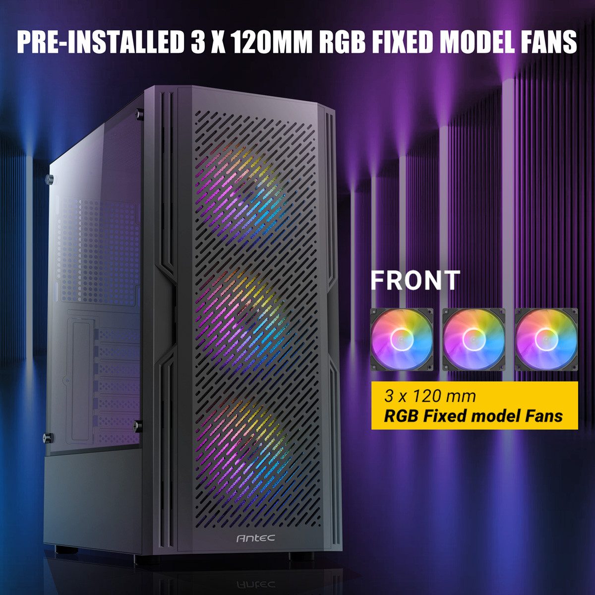 Antec PC-Gehäuse AX20 PC Gehäuse Midi Tower Gaming Black ATX