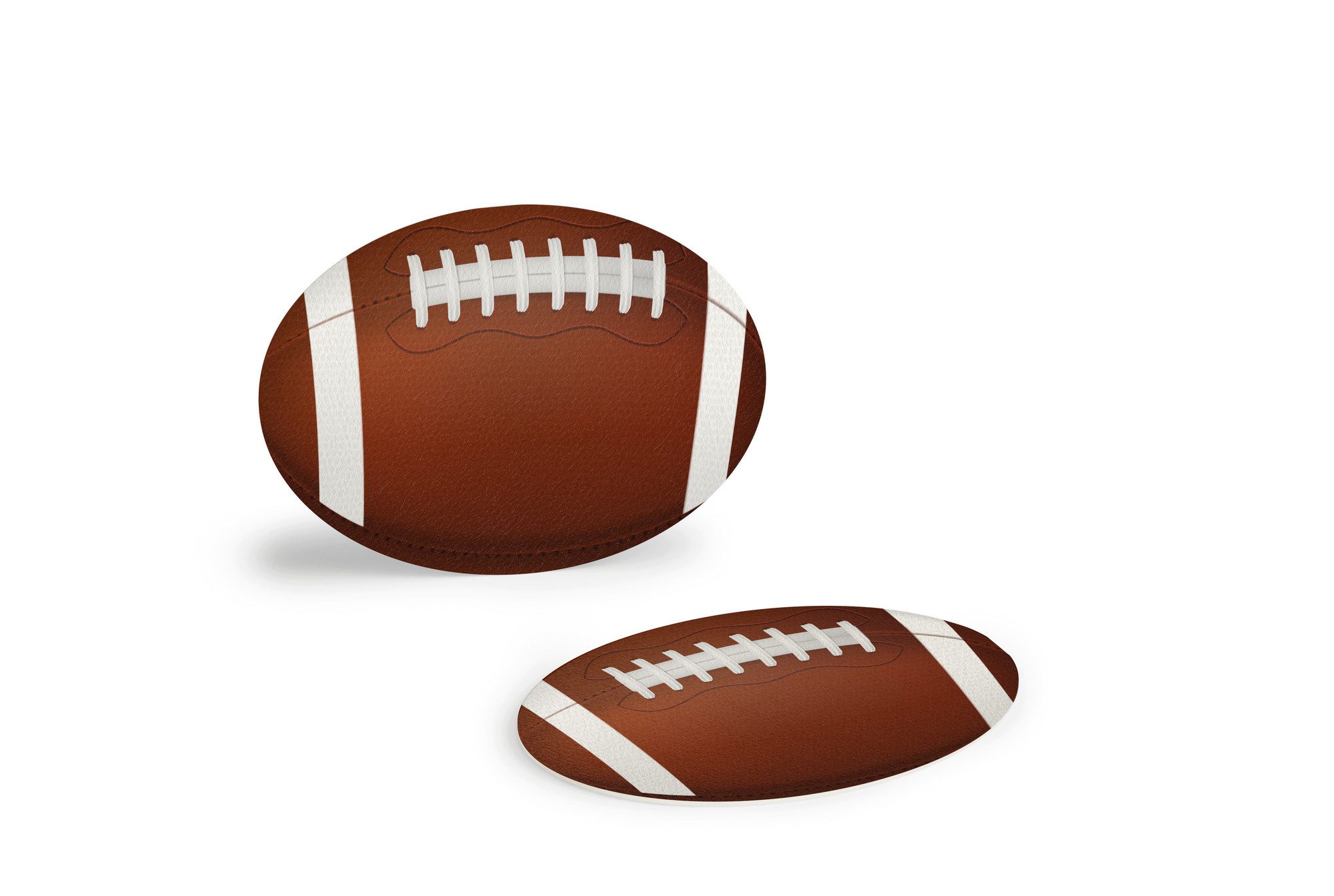 FLYERALARM Bierdeckel Football I Oval I 50 Stück I Sport, 10 cm, Motivbeschnitt
