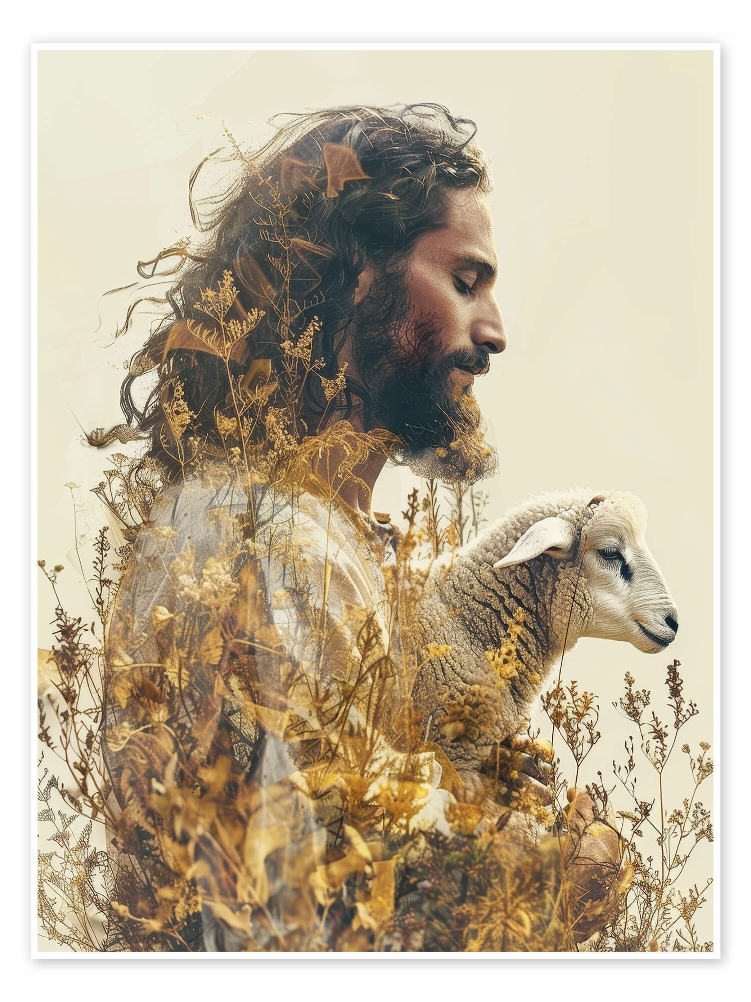 Posterlounge Poster DejaReve, Jesus und das Lamm, Modern Malerei