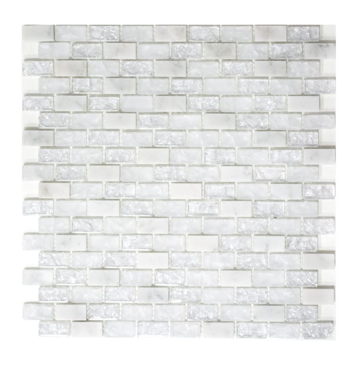 Mosani Mosaikfliesen Mosaik Stäbchen Verbund Naturstein Mosaikfliese weiß
