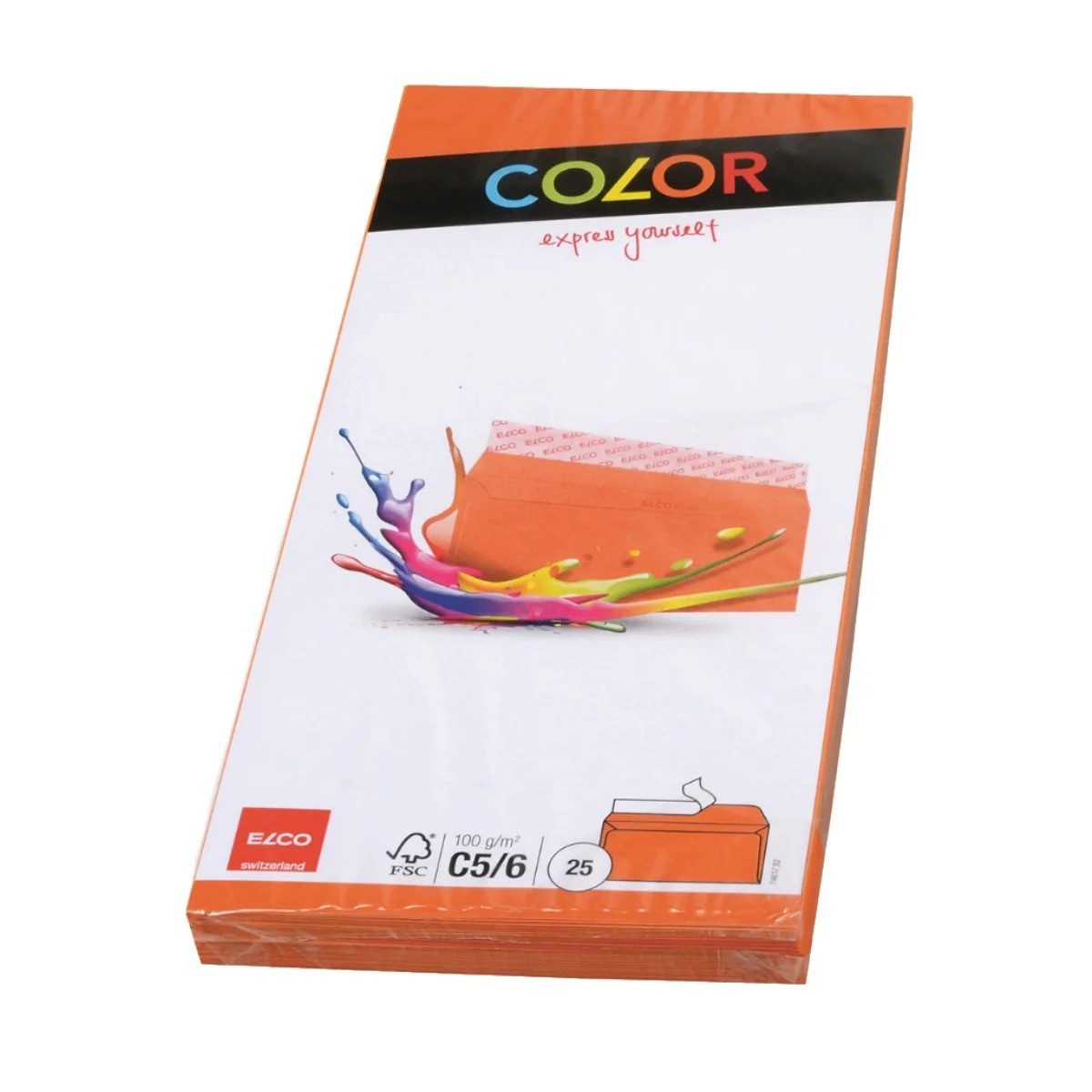 ELCO Briefumschlag ELCO Briefumschläge Color DIN lang ohne Fenster orange