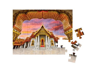 puzzleYOU Puzzle Prächtiger Marmortempel in Bangkok, Thailand, 48 Puzzleteile, puzzleYOU-Kollektionen Tempel, Kirchen & Tempel