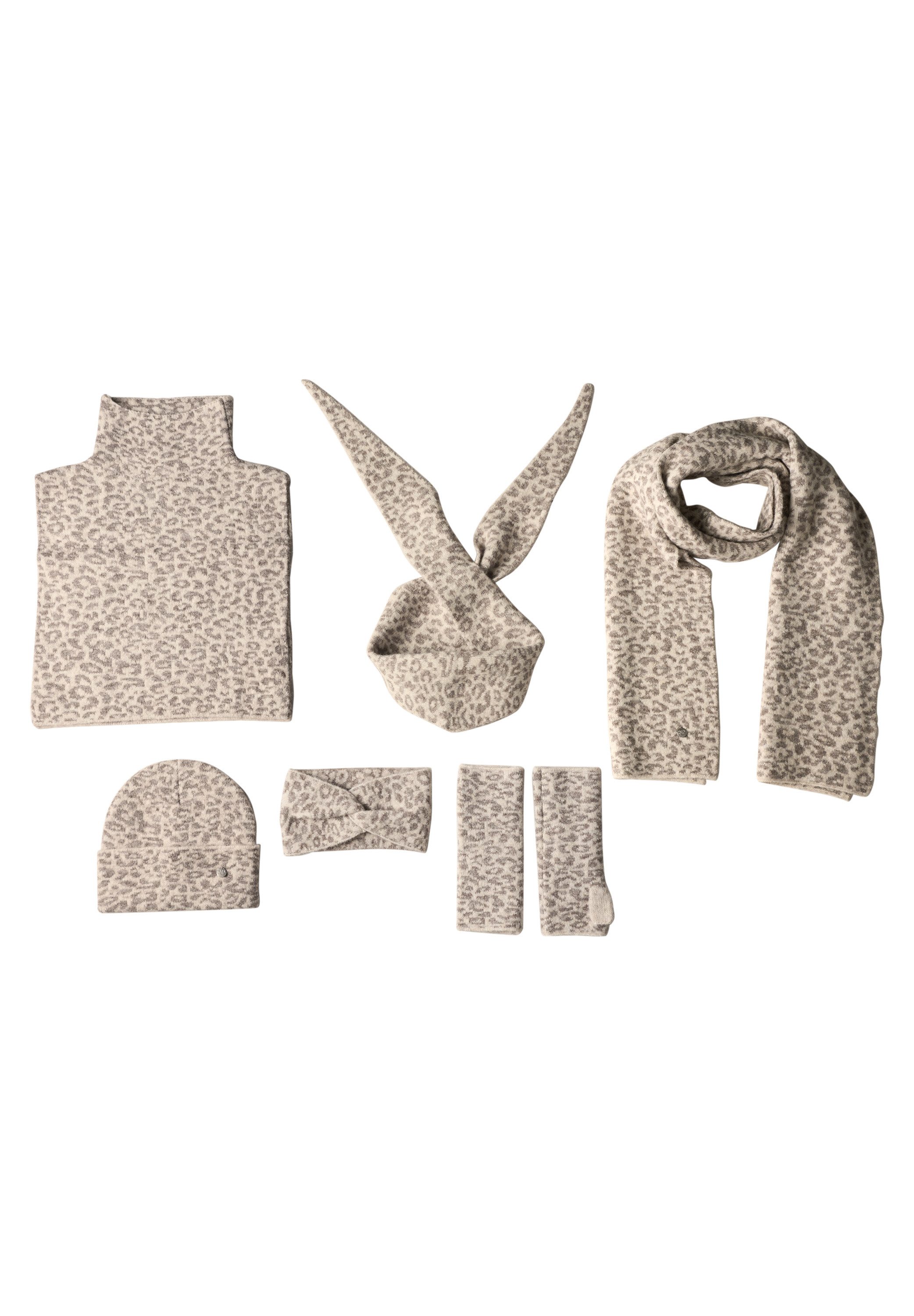STREET ONE Strickschal, Jacquard Schal mit Leo-Muster
