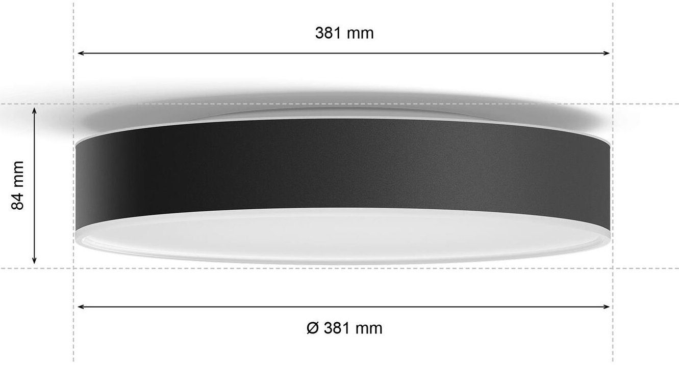 fest integriert, LED Warmweiß Enrave, Dimmfunktion, LED Hue Philips Deckenleuchte