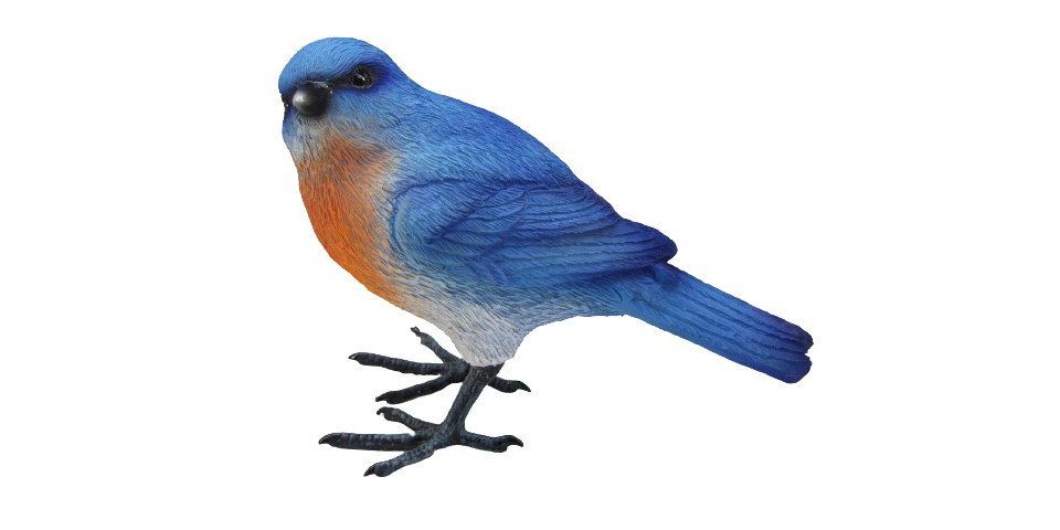 Figurendiscounter Gartenfigur Dekofigur Vogel 9,5 x 12 cm blau orange