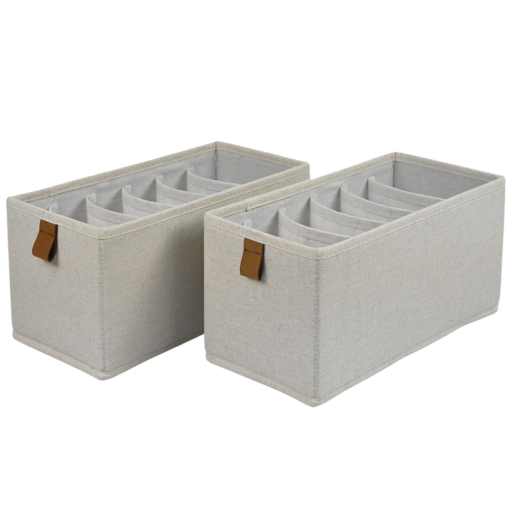 hausleben Organizer 2er Set Aufbewahrungsbox mit 6 Fächern, Faltbare Stoffb günstig online kaufen