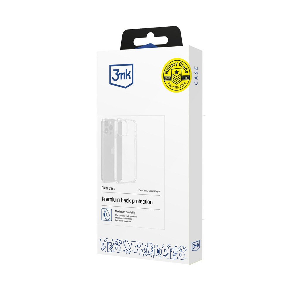 3MK Smartphone-Hülle Schutzhülle Handyhülle Smartphone-Hülle, transparent, Kameraschutz, sturzgeprüft, dünn