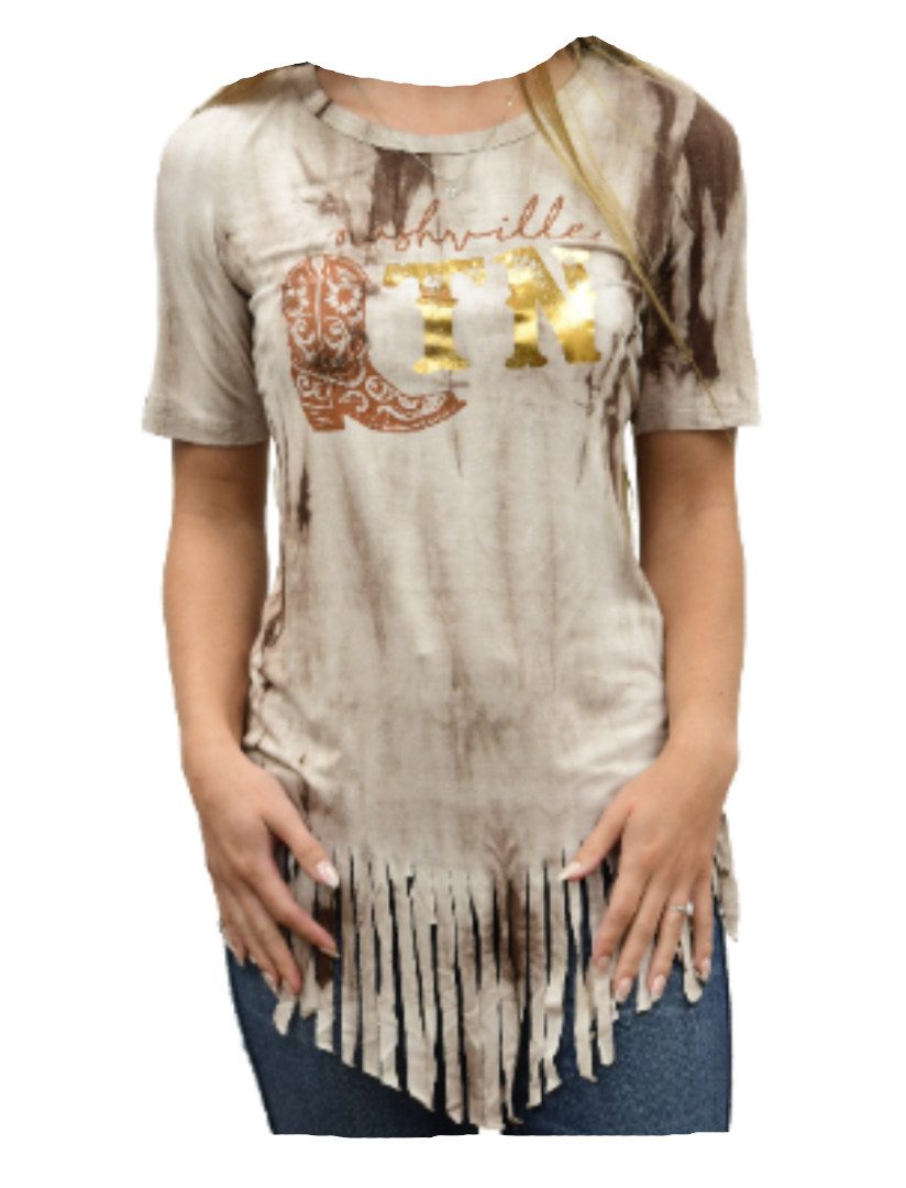 Westernlifestyle T-Shirt Kickin`Nashville Westernshirt Westernwear Fransen günstig online kaufen