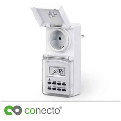 conecto Zeitschaltuhr conecto Digitale Zeitschaltuhr, IP44, 3600 Watt, weiß