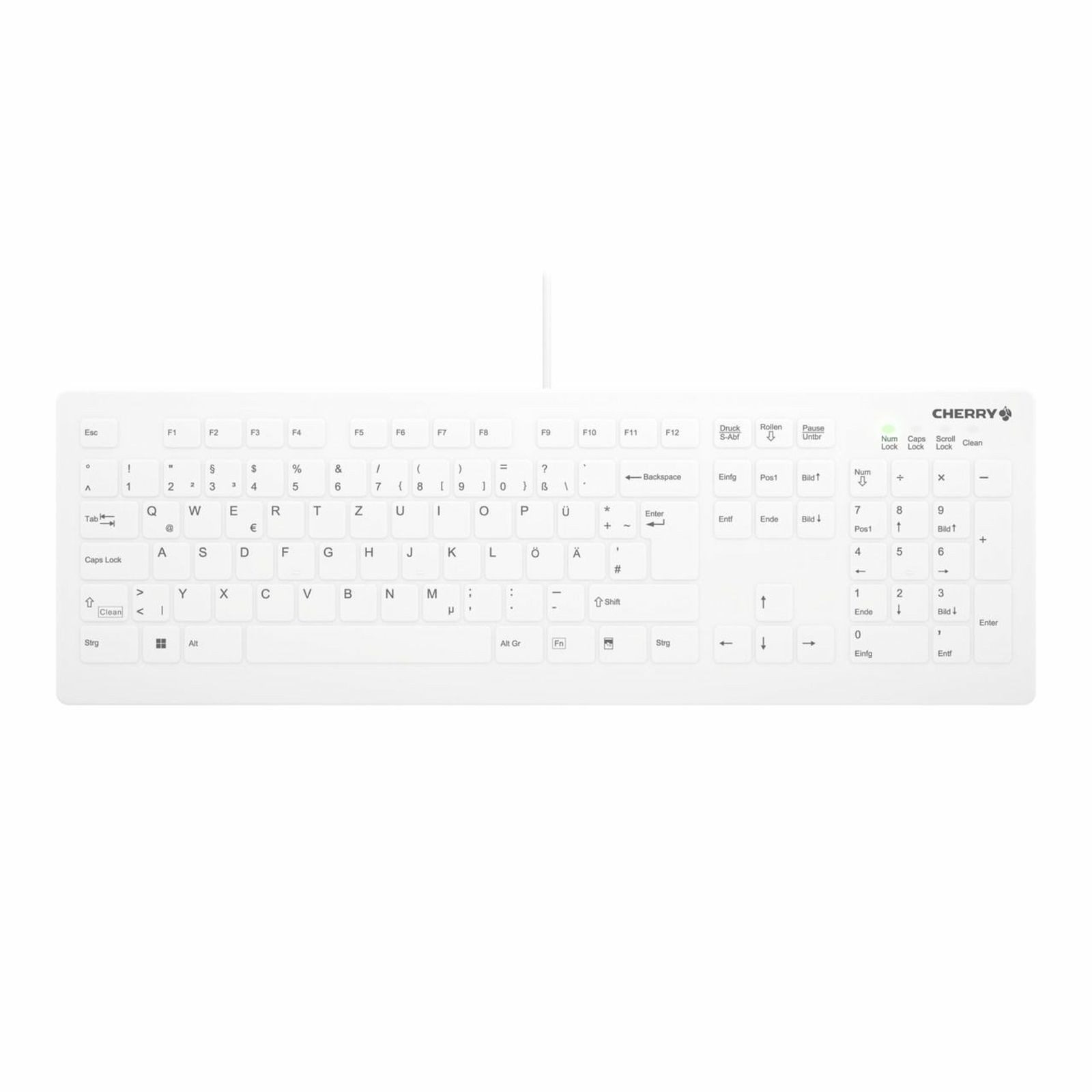 Cherry Medical Kabel AK-C8112-US-W/DE - vollversiegelt - 105 Tasten - weiß - Tastatur