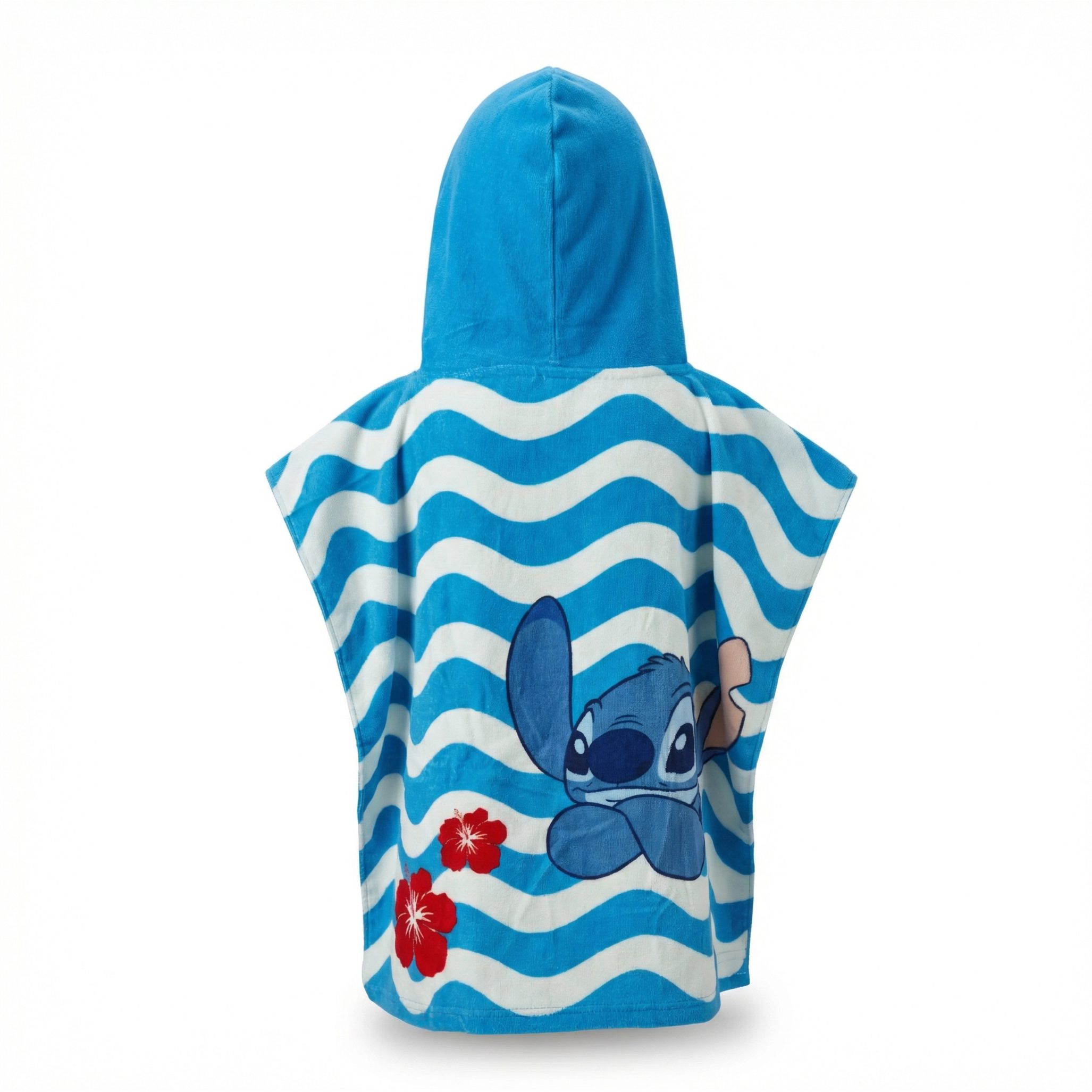 Disney Badeponcho Disney Lilo Stitch Kinder Mikrofaser Poncho Badeponcho 55x110 cm, 55 cm, Polyester, Kapuze, Pull-On