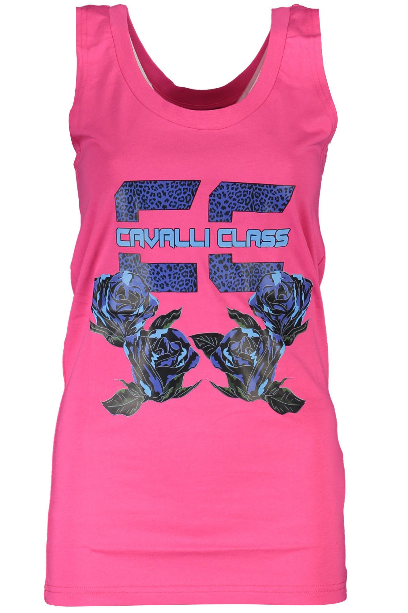 Cavalli Class T-Shirt Damen Rosa Tanktop, Breite Schultern, Print & Logo