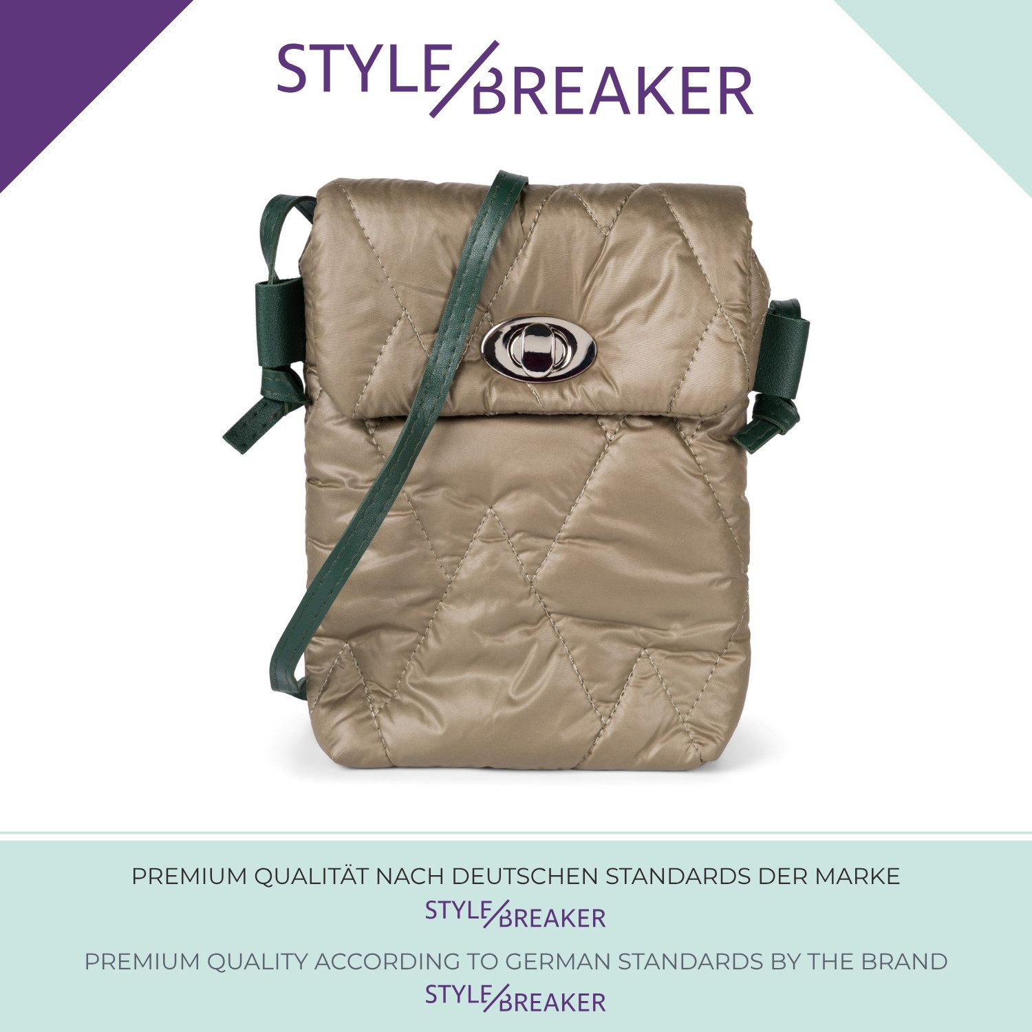 styleBREAKER Mini Bag Stepp Umhängetasche Rauten (1-tlg)