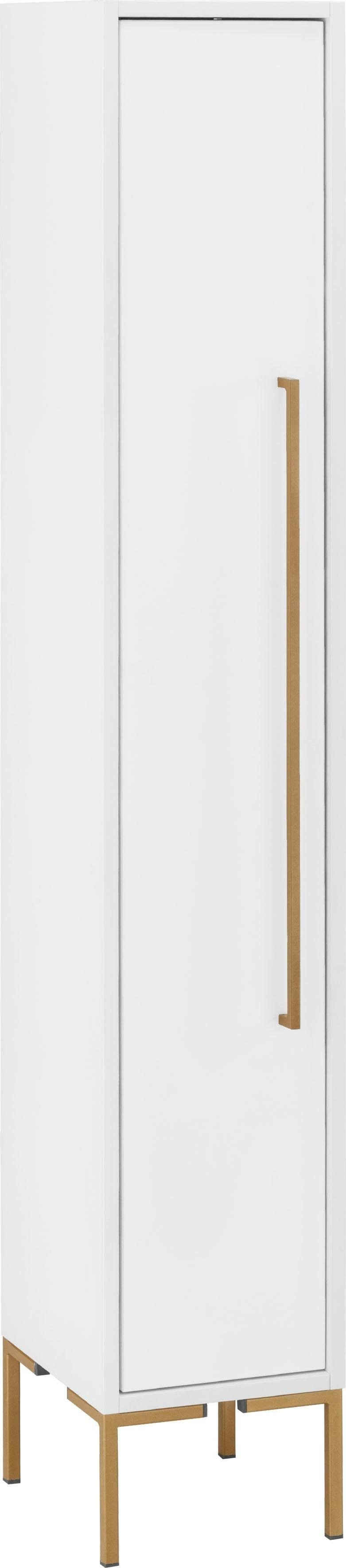 welltime Midischrank Marceau mit Soft-Close-Funktion und goldfarbenen Metallelementen