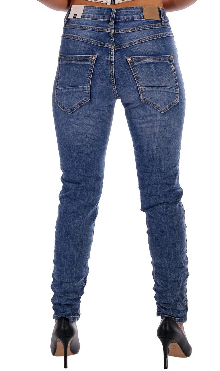 Button Four 5 Charis Baggy Moda Pocket Style Bootcut-Jeans