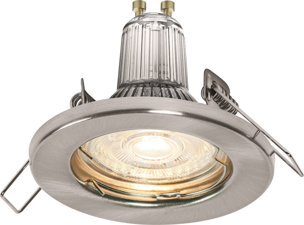 Ledvance LED Einbaustrahler Ledvance LED Einbauleuchte 3-er Set GU10 nickel, Inkl. Leuchtmittel, Nicht dimmbar ohne Bewegungsmelder