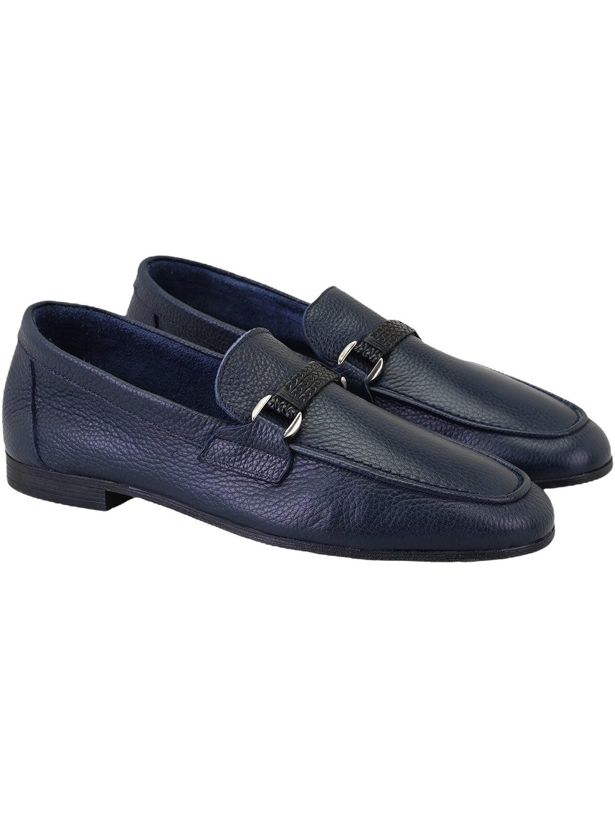Desa Herren-Lederslipper – Gummisohle, flacher Absatz, atmungsaktiv Loafer