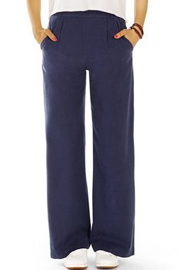 be styled Stoffhose Stoffhosen, weit geschnittene Bundfalten Hosen bequem - Damen - j43g-2 in Unifarben