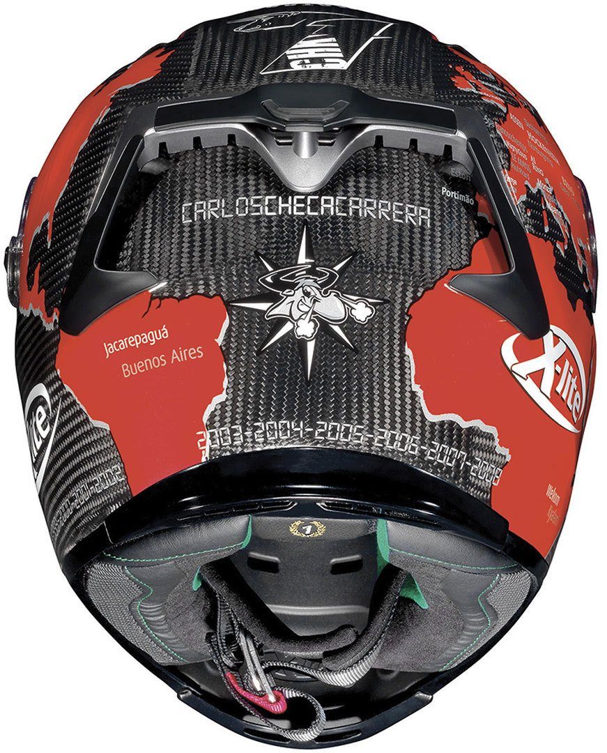 X-lite Motorradhelm X-803 Ultra Carbon Checa Integral Helm, Notfallsystem-Polsterung (EQRS)