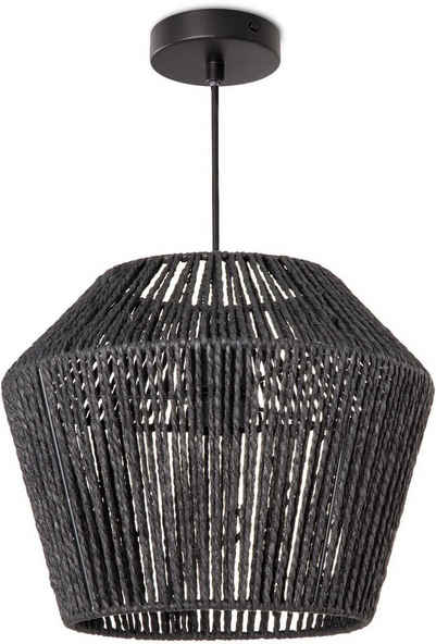 Paco Home Pendelleuchte Pinto, ohne Leuchtmittel, Deckenlampe aus Aluminium und Papier, Ø Schirm ca. 33 cm, Fassung E27