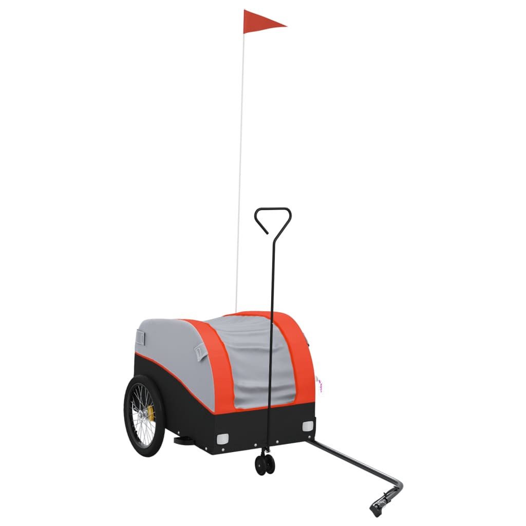 vidaXL Fahrradlastenanhänger Fahrradanhänger Schwarz und Orange 30 kg Eisen