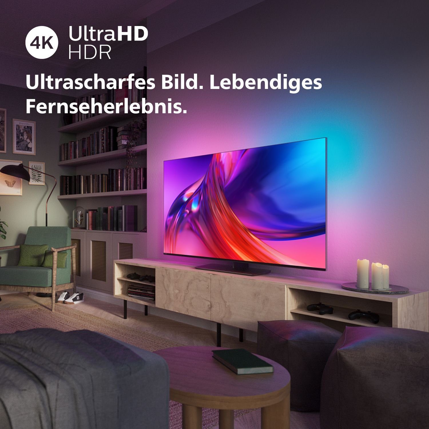 TV, LED-Fernseher Android Google Zoll, cm/50 Ultra Smart-TV) TV, 50PUS8808/12 (126 4K Philips HD,