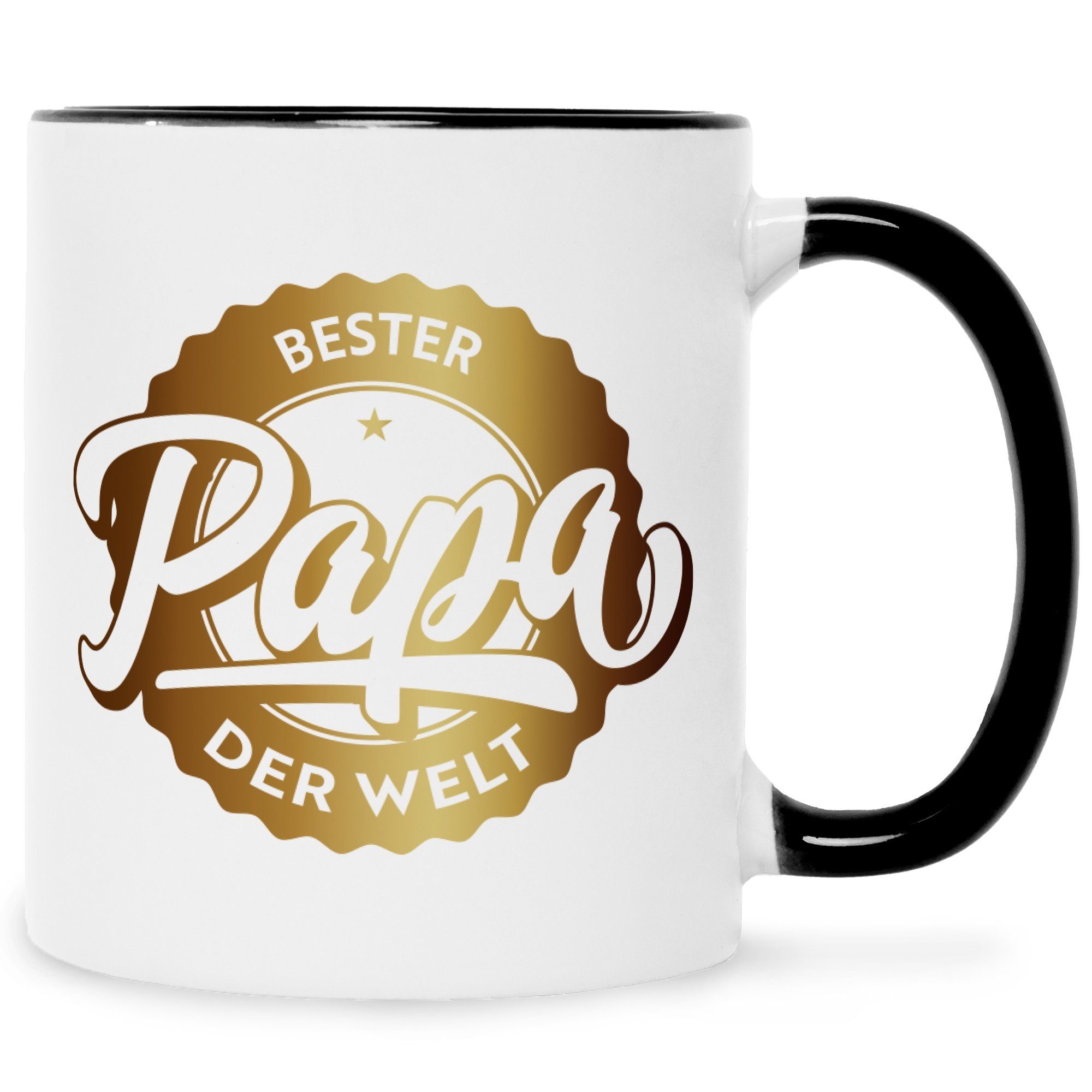 GRAVURZEILE Tasse mit Spruch Bester Papa der Welt, Keramik, Farbe